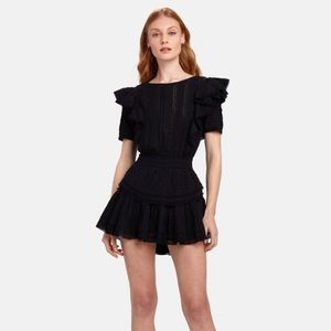 BRAND NEW WITH TAGS: love shack fancy Natasha Dress in Black size P (petite).